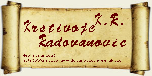 Krstivoje Radovanović vizit kartica